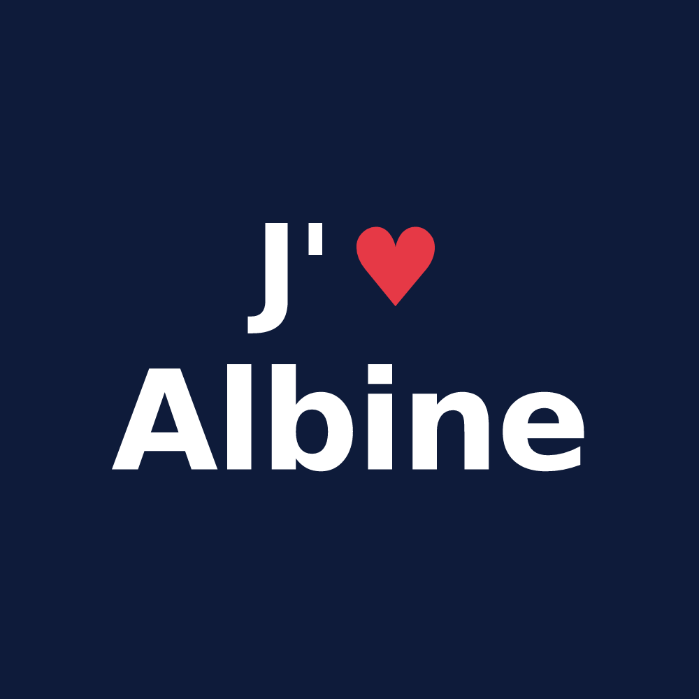 T-shirt personnalisé Albine — design J'aime Albine