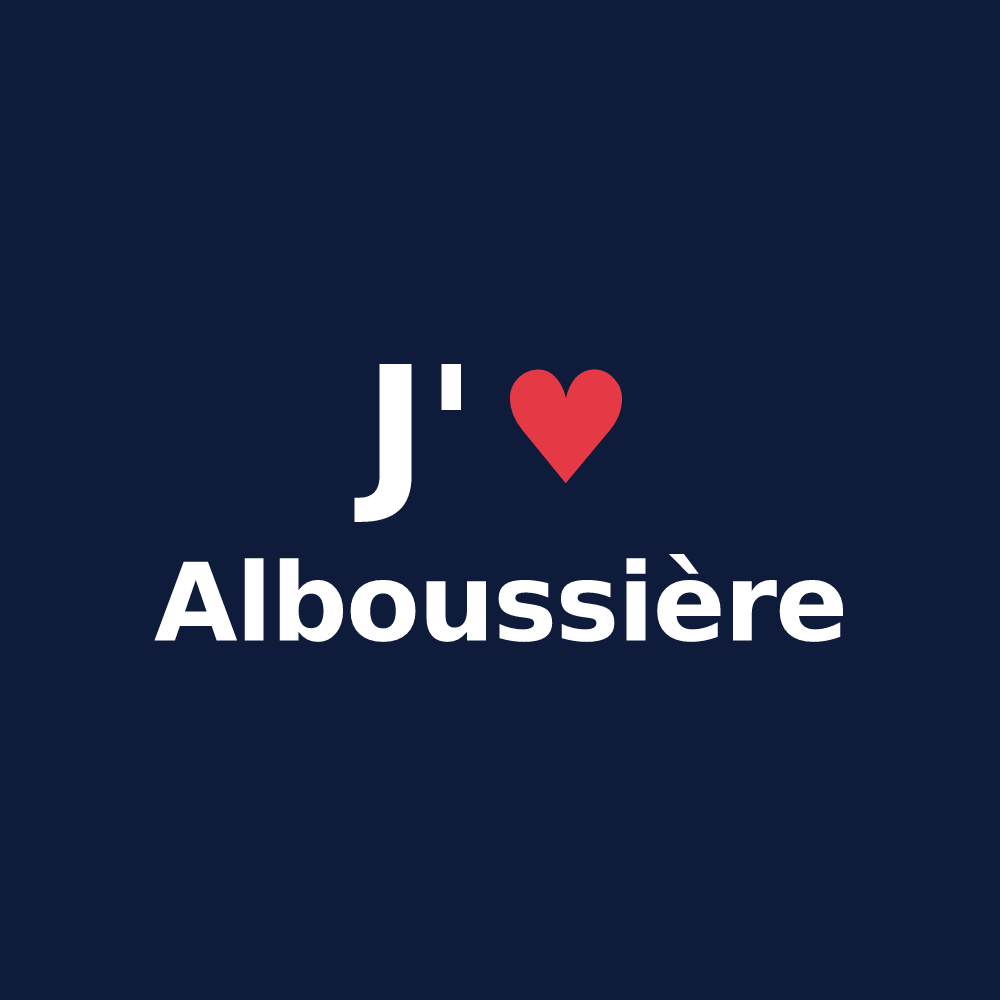 T-shirt personnalisé Alboussière — design J'aime Alboussière