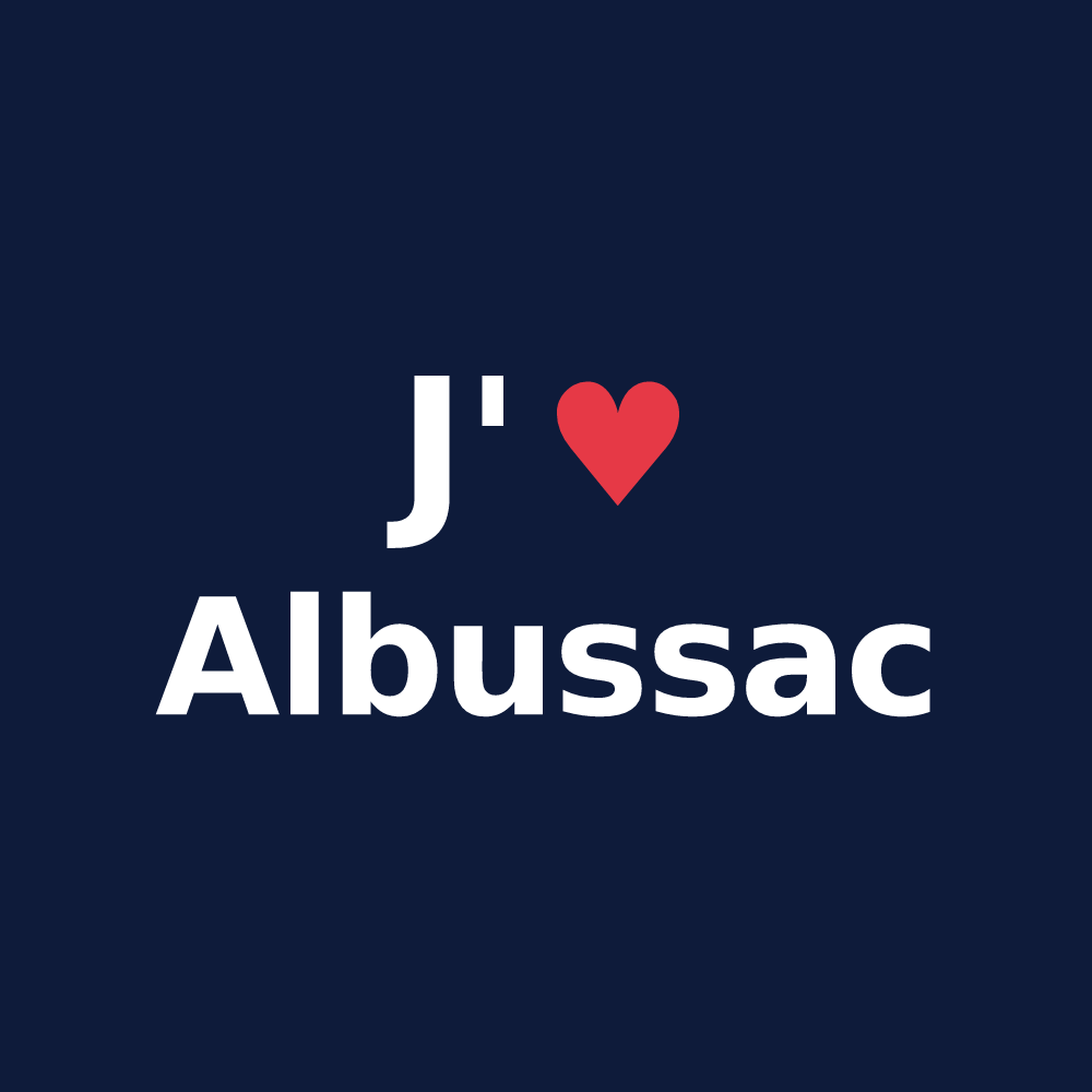 T-shirt personnalisé Albussac — design J'aime Albussac