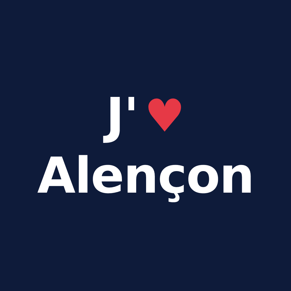 T-shirt personnalisé Alençon — design J'aime Alençon