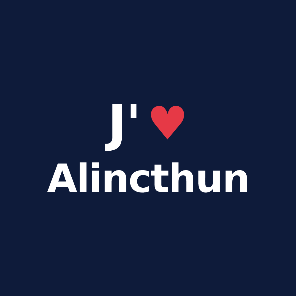 T-shirt personnalisé Alincthun — design J'aime Alincthun