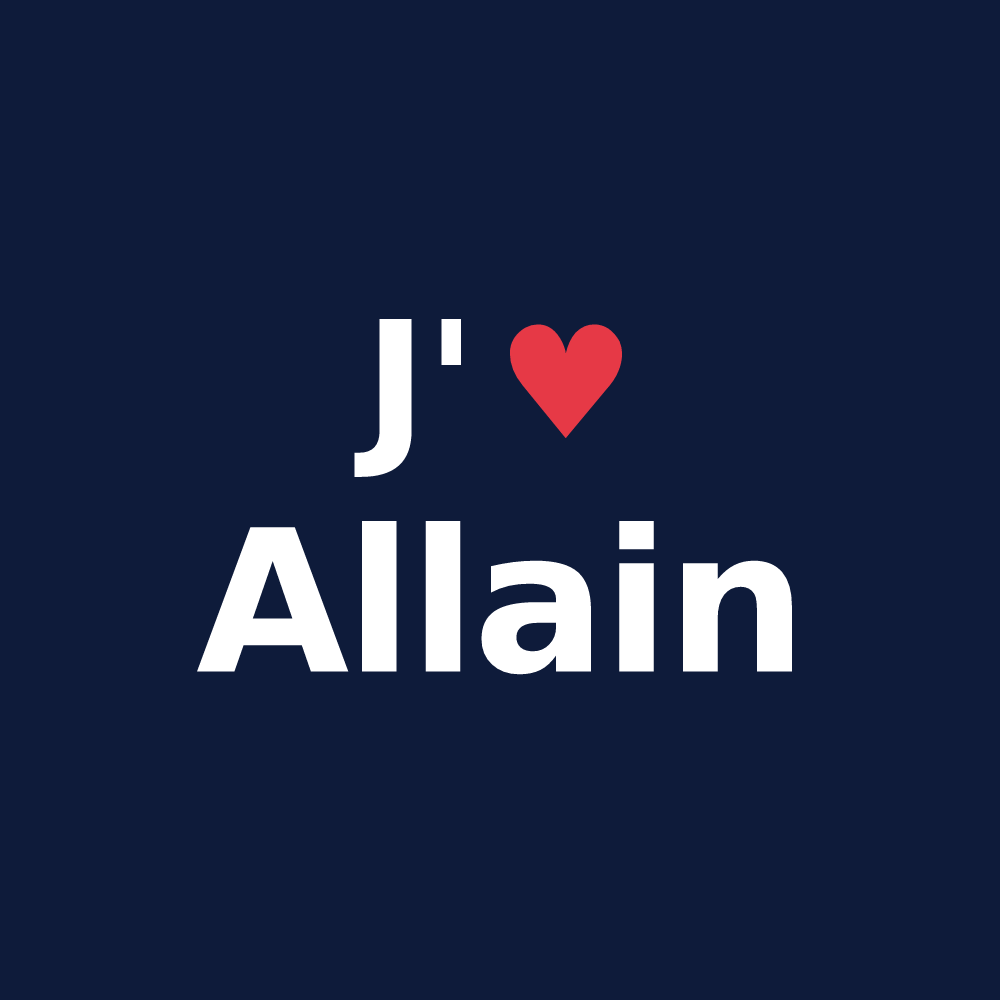 T-shirt personnalisé Allain — design J'aime Allain