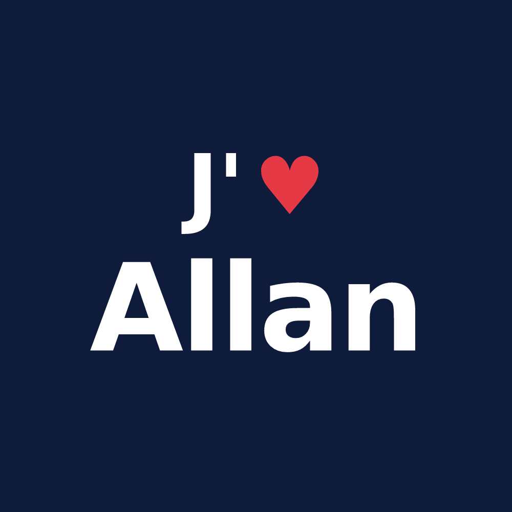 T-shirt personnalisé Allan — design J'aime Allan