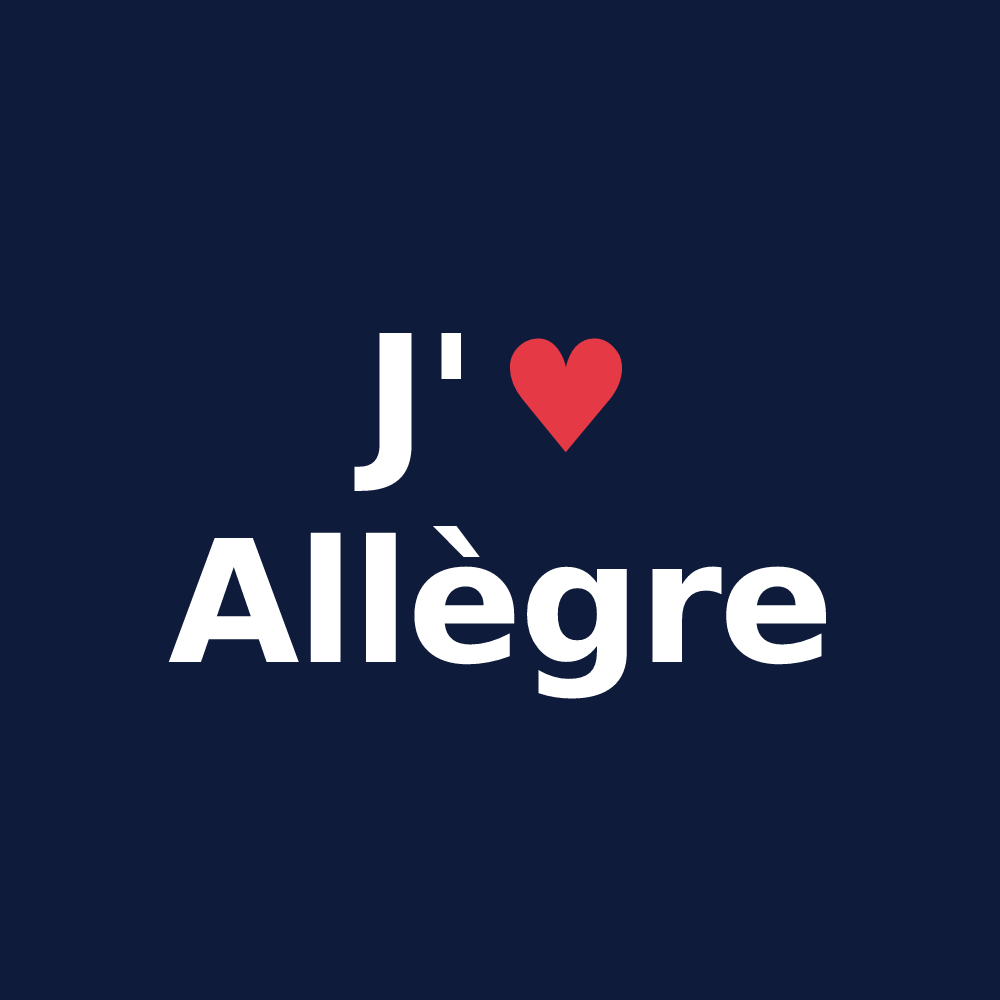 T-shirt personnalisé Allègre — design J'aime Allègre