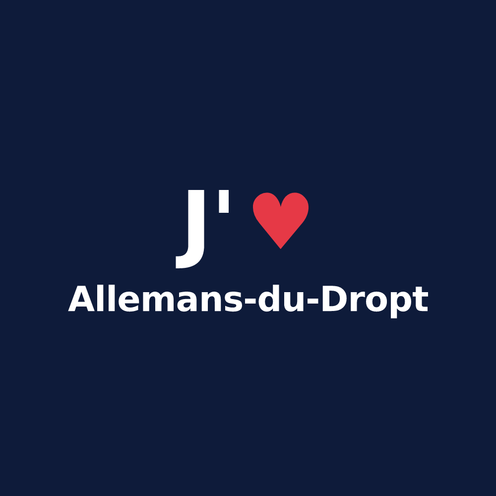 T-shirt personnalisé Allemans-du-Dropt — design J'aime Allemans-du-Dropt