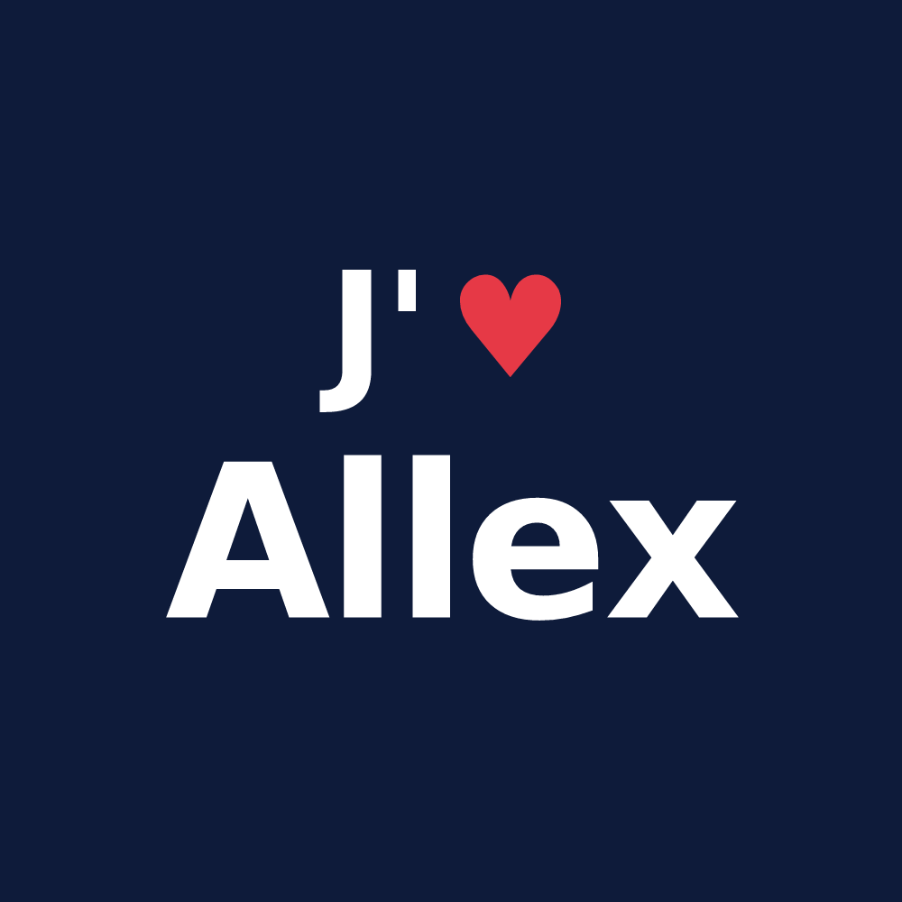 T-shirt personnalisé Allex — design J'aime Allex