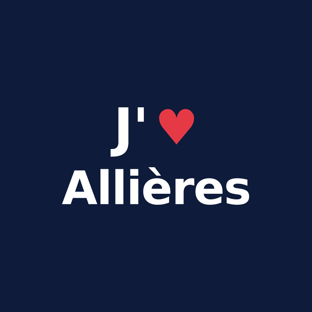 T-shirt personnalisé Allières — design J'aime Allières