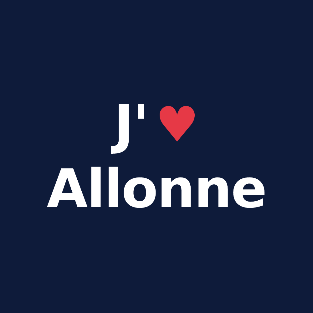 T-shirt personnalisé Allonne — design J'aime Allonne