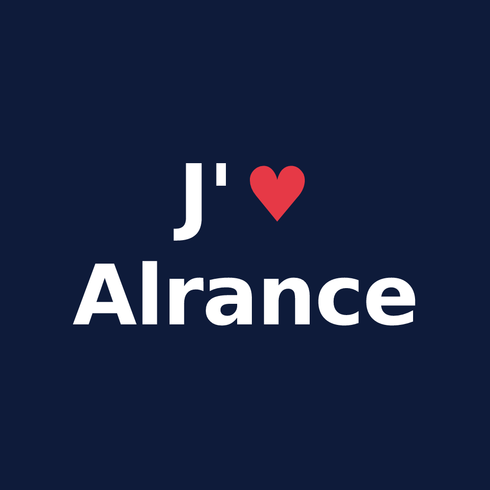 T-shirt personnalisé Alrance — design J'aime Alrance