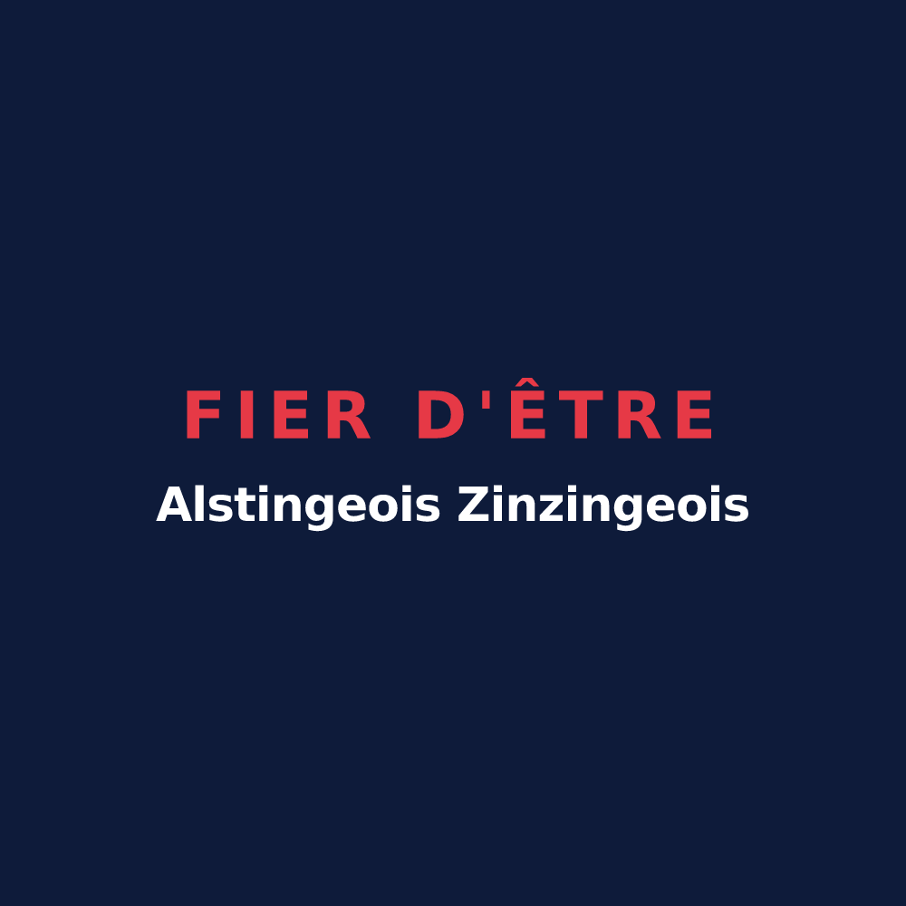 T-shirt « Fier d'être Alstingeois
Zinzingeois » — design pour Alsting