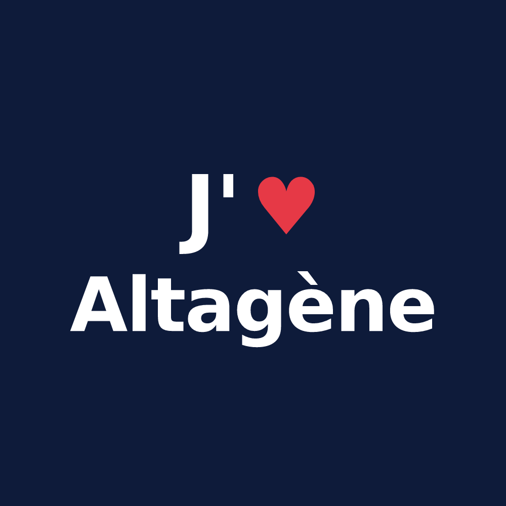 T-shirt personnalisé Altagène — design J'aime Altagène