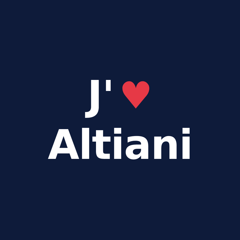 T-shirt personnalisé Altiani — design J'aime Altiani