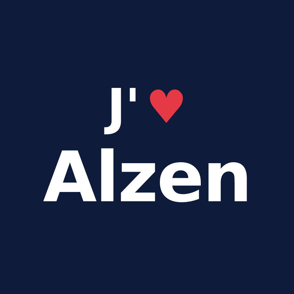 T-shirt personnalisé Alzen — design J'aime Alzen