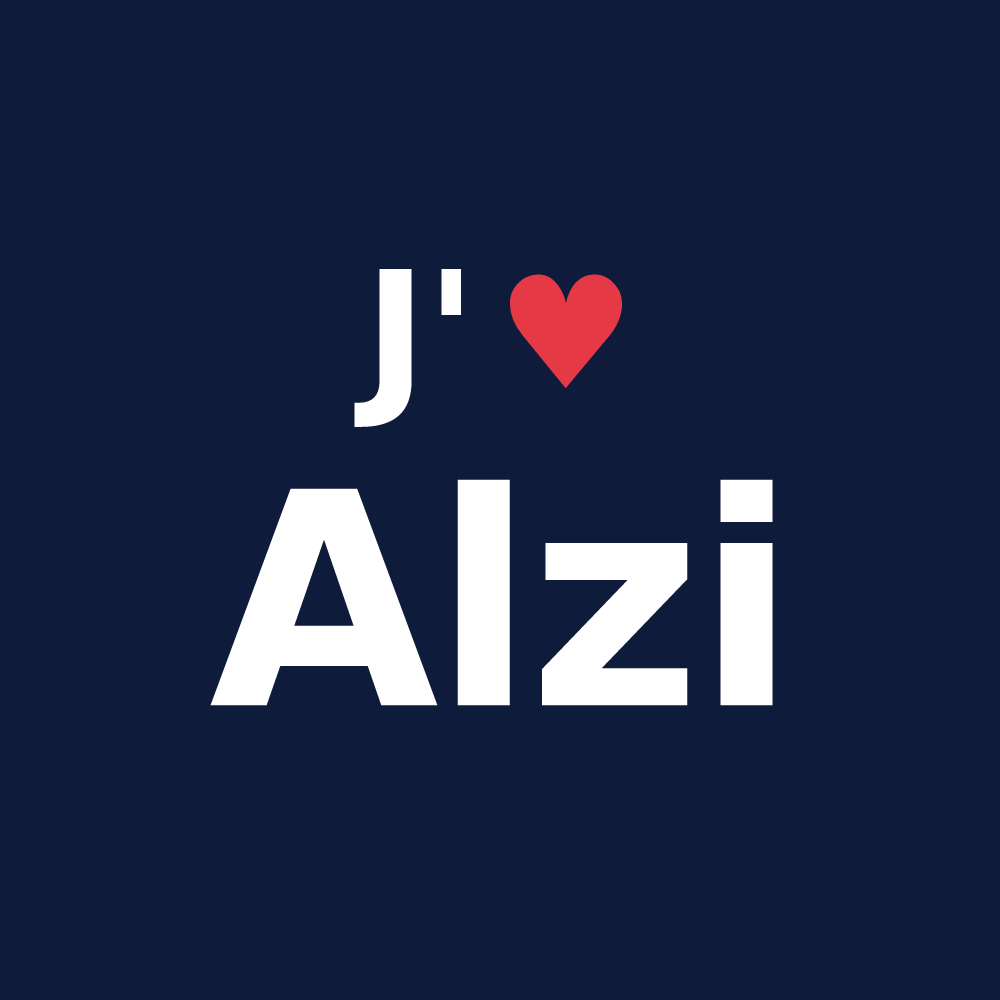 T-shirt personnalisé Alzi — design J'aime Alzi