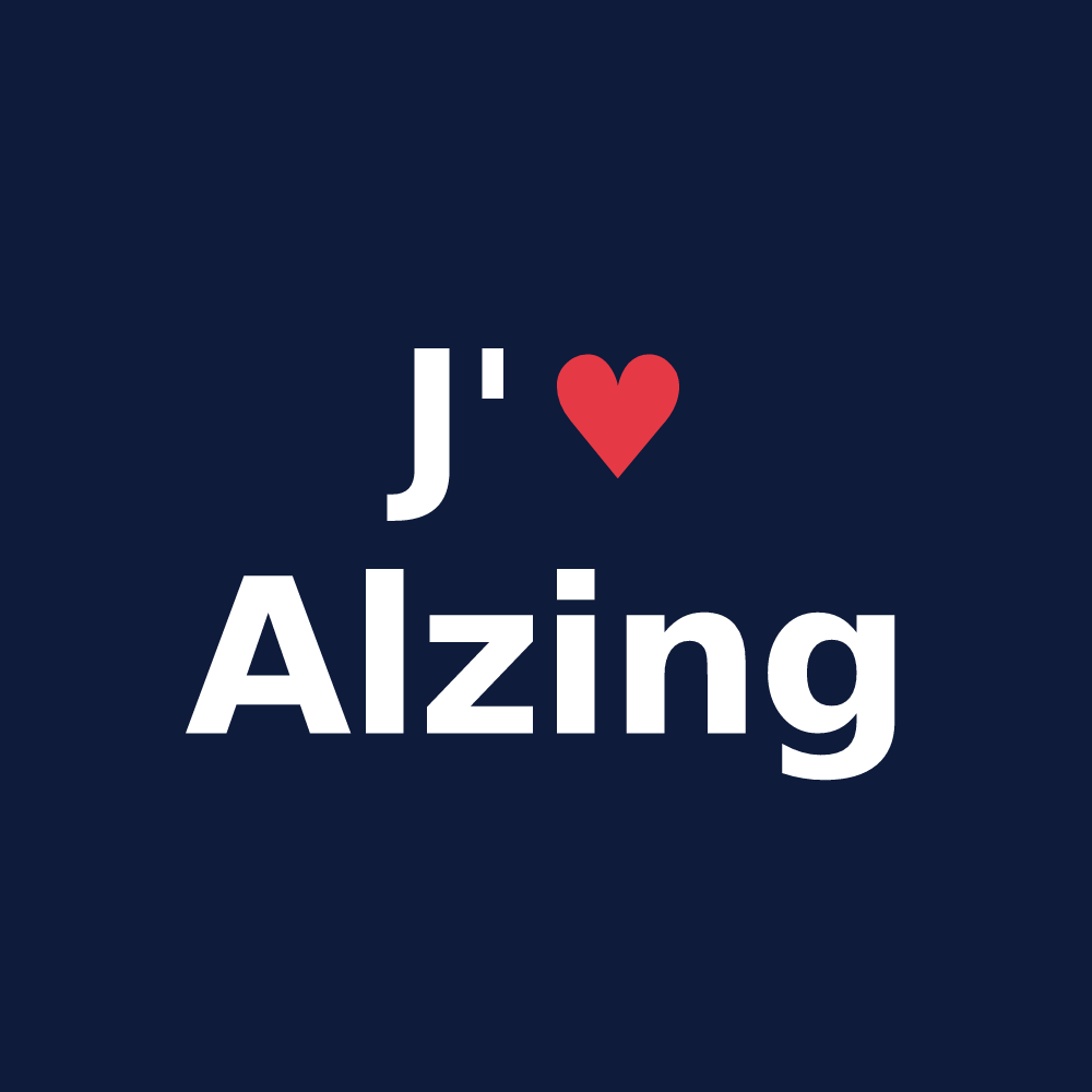 T-shirt personnalisé Alzing — design J'aime Alzing