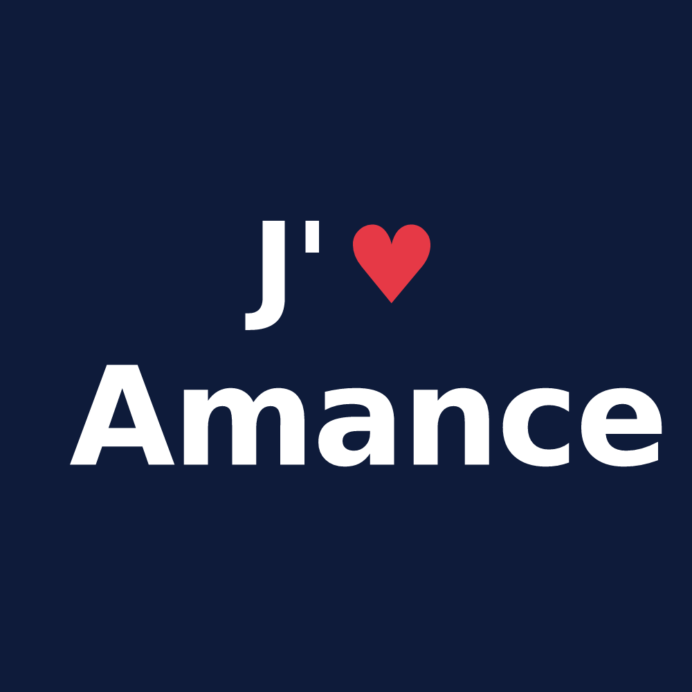 T-shirt personnalisé Amance — design « J'aime Amance » imprimé sur le t-shirt