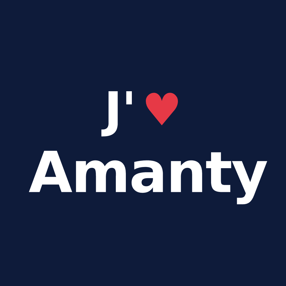 T-shirt personnalisé Amanty — design J'aime Amanty