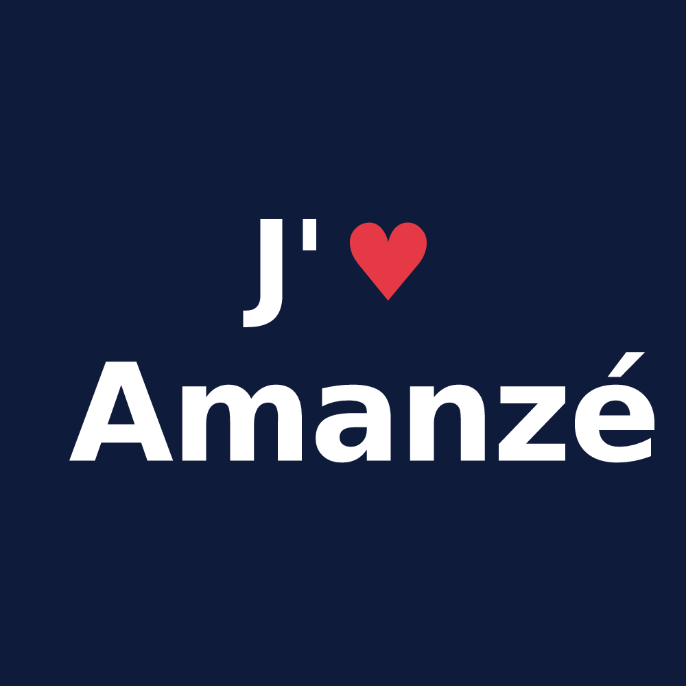 T-shirt personnalisé Amanzé — design J'aime Amanzé