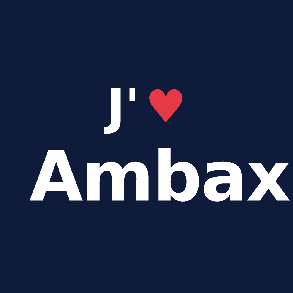 T-shirt personnalisé Ambax — design J'aime Ambax