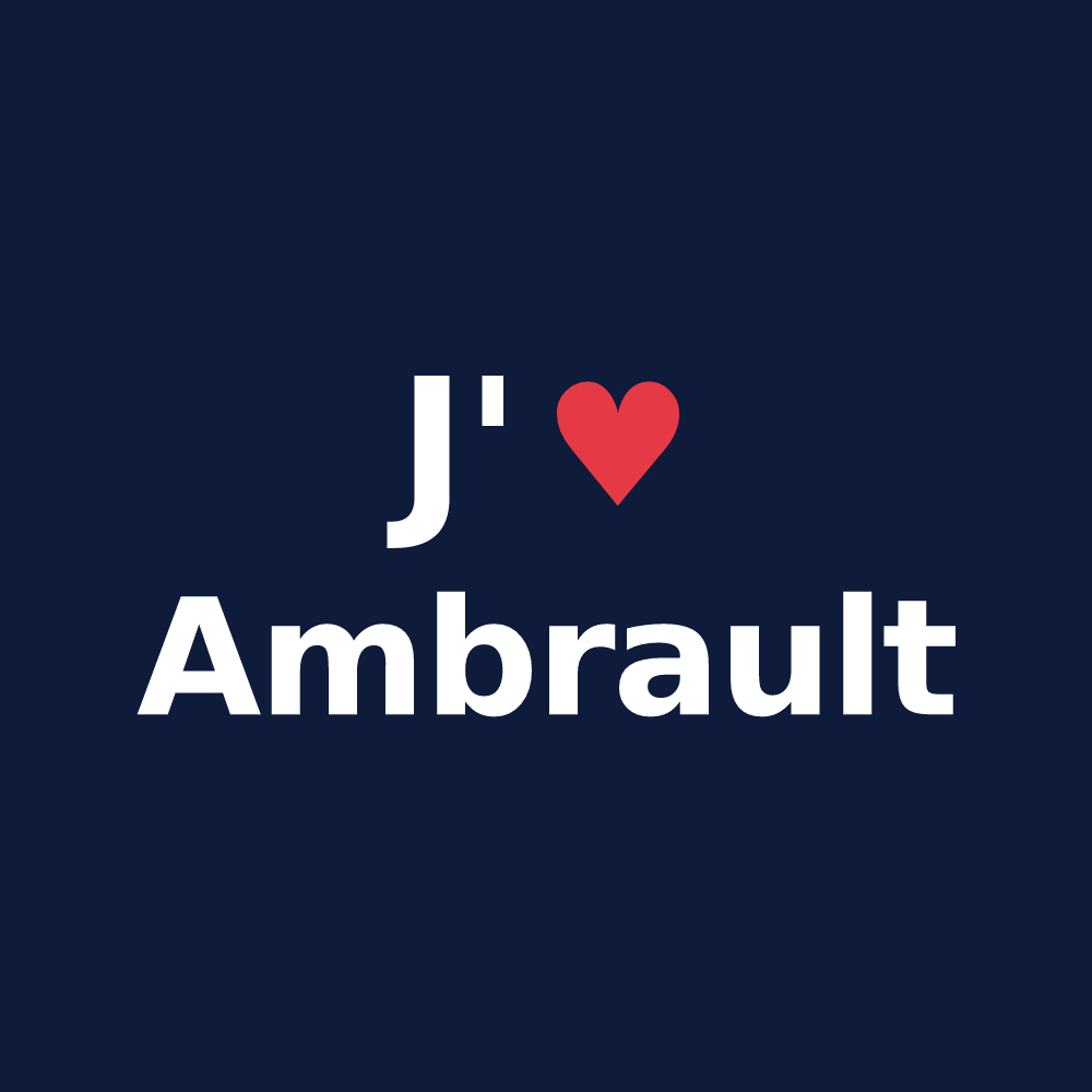 T-shirt personnalisé Ambrault — design J'aime Ambrault