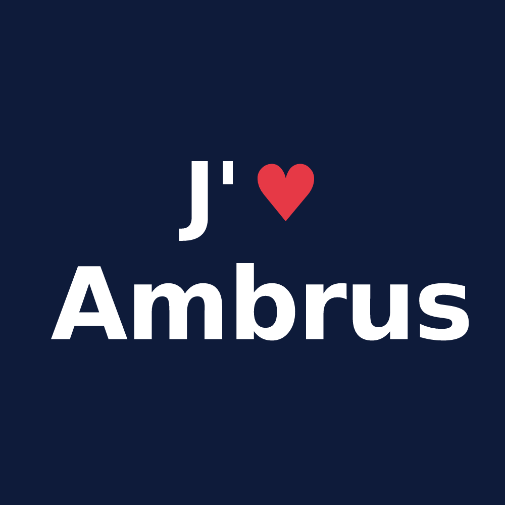 T-shirt personnalisé Ambrus — design J'aime Ambrus