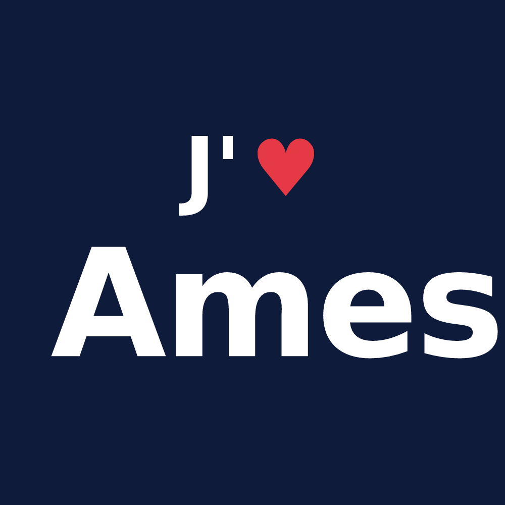 T-shirt personnalisé Ames — design J'aime Ames