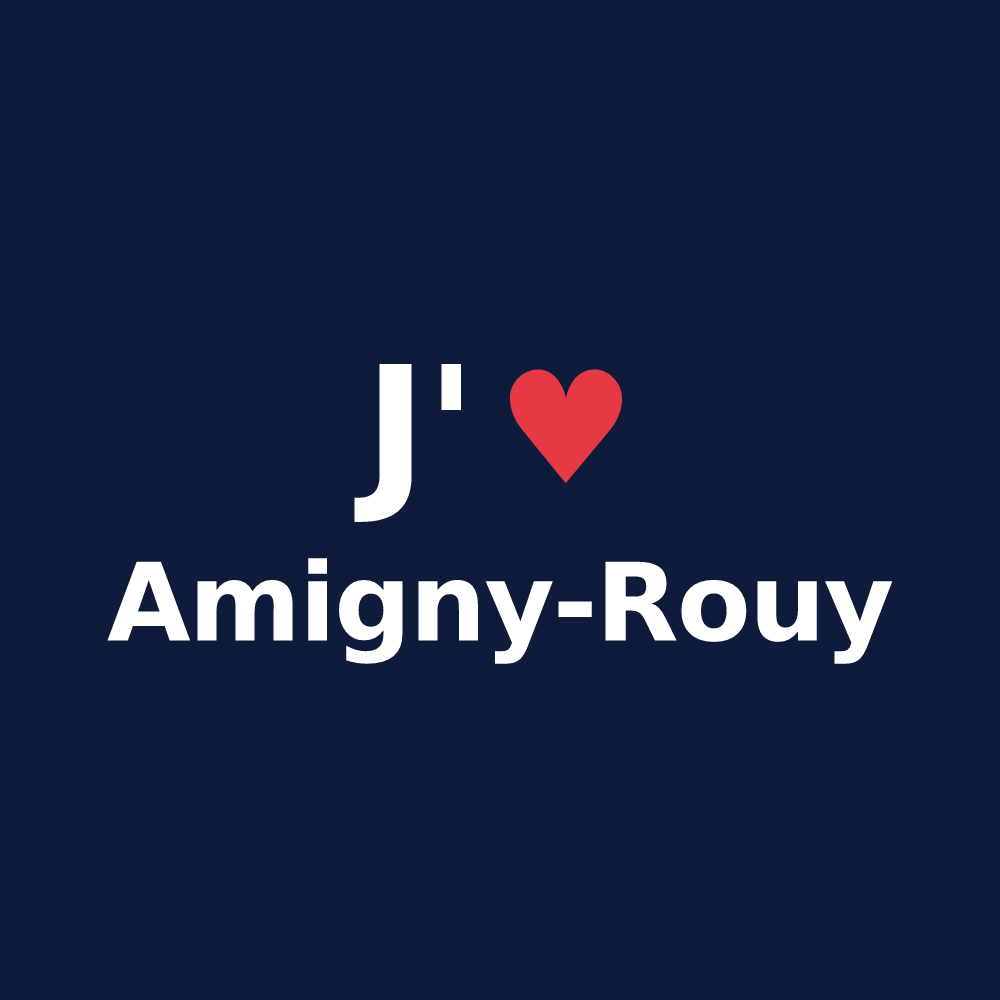 T-shirt personnalisé Amigny-Rouy — design J'aime Amigny-Rouy