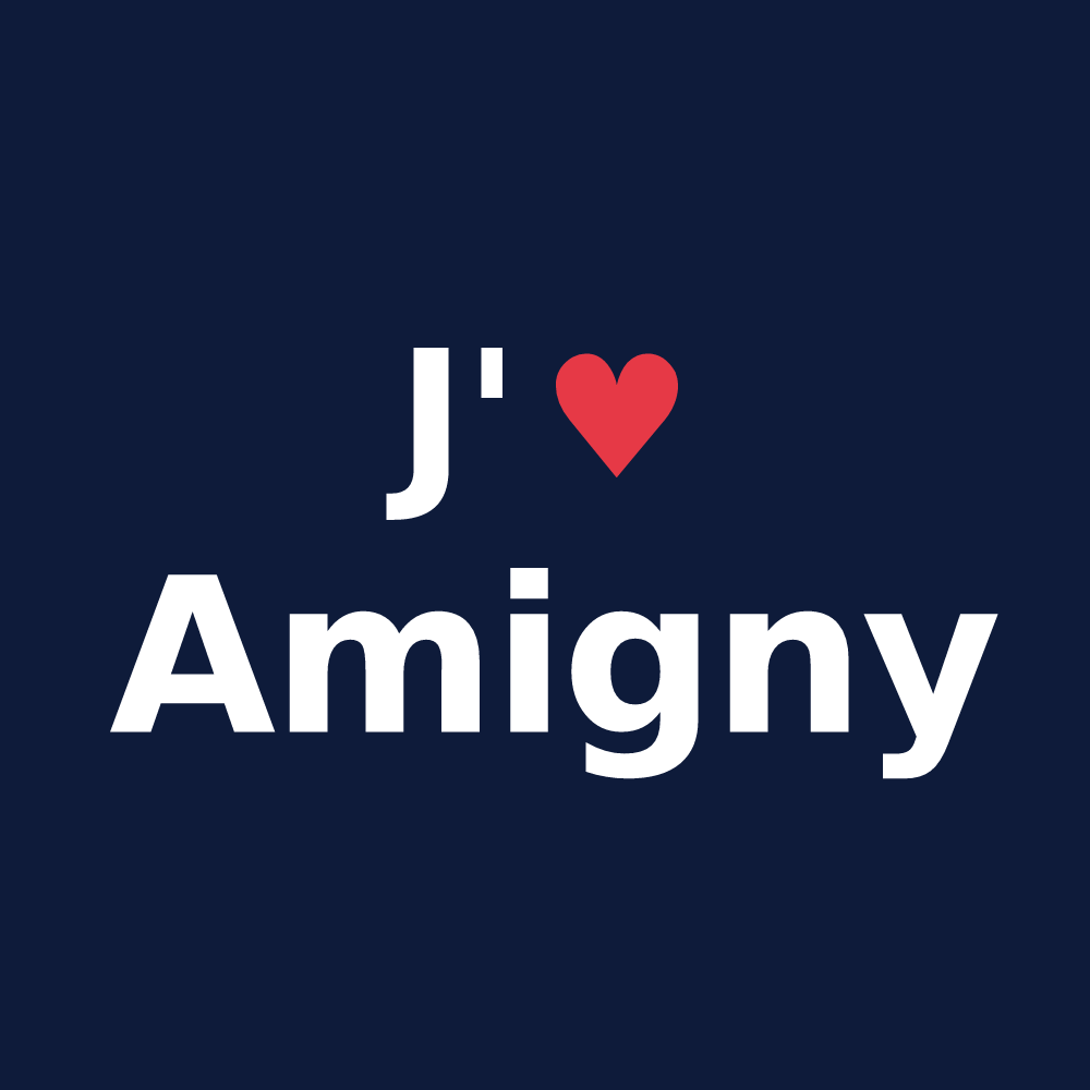 T-shirt personnalisé Amigny — design J'aime Amigny