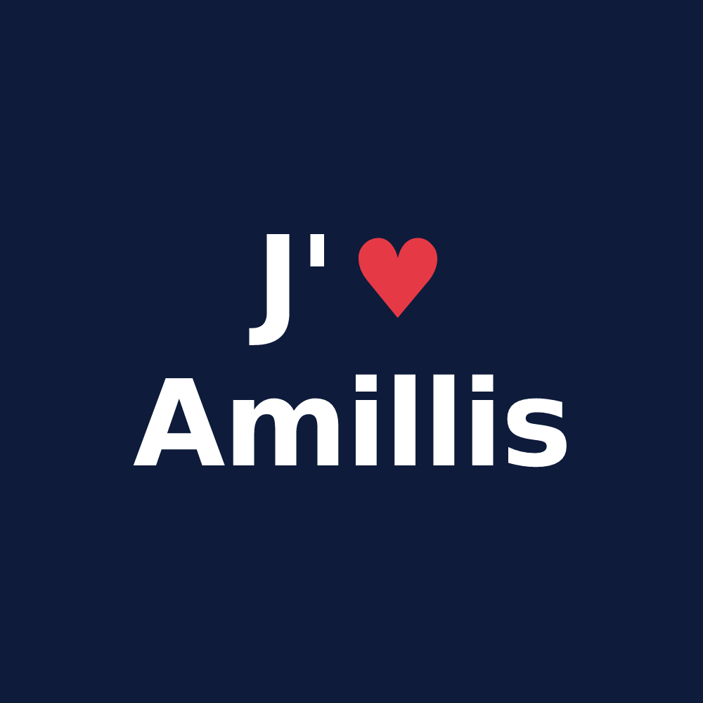 T-shirt personnalisé Amillis — design J'aime Amillis
