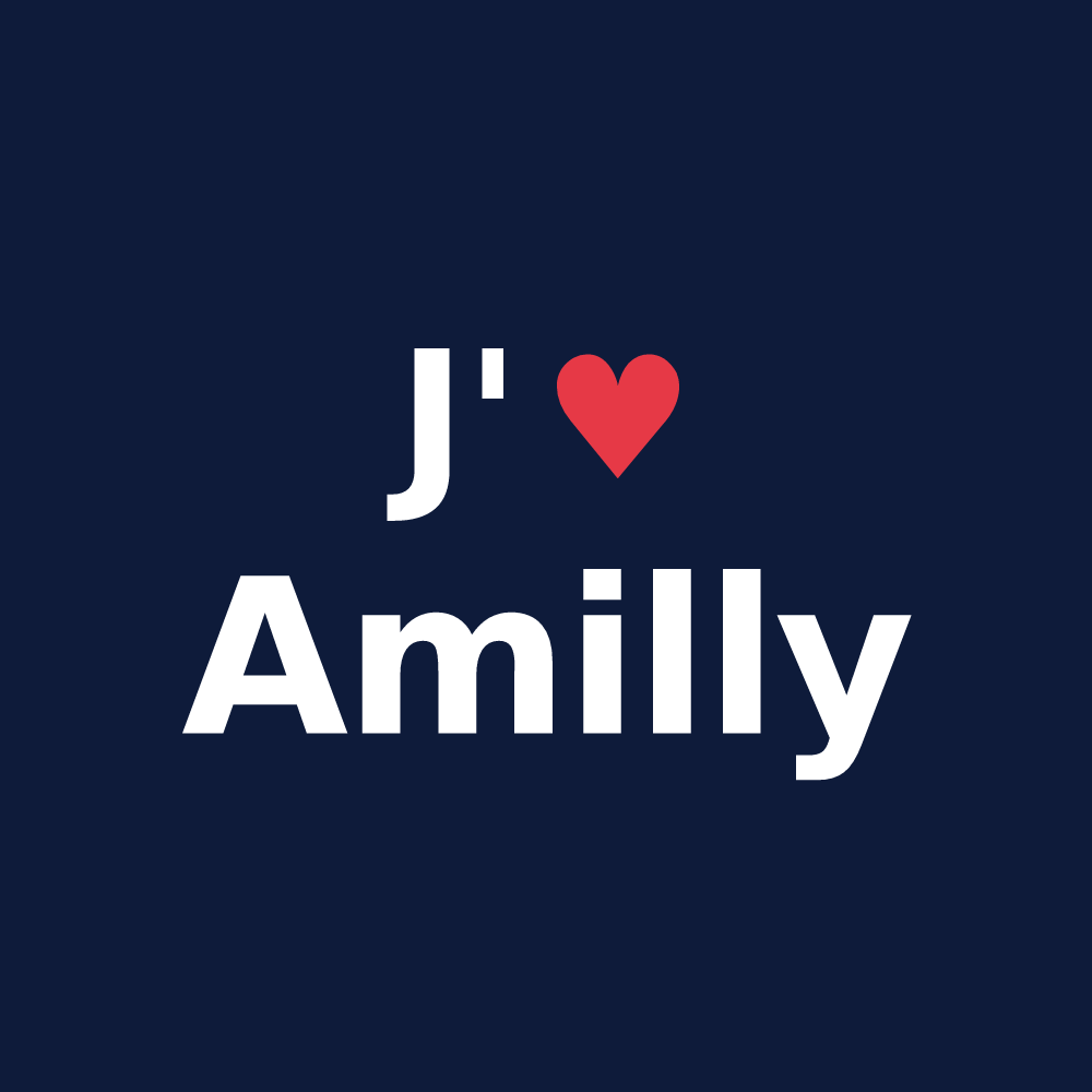 T-shirt personnalisé Amilly — design J'aime Amilly