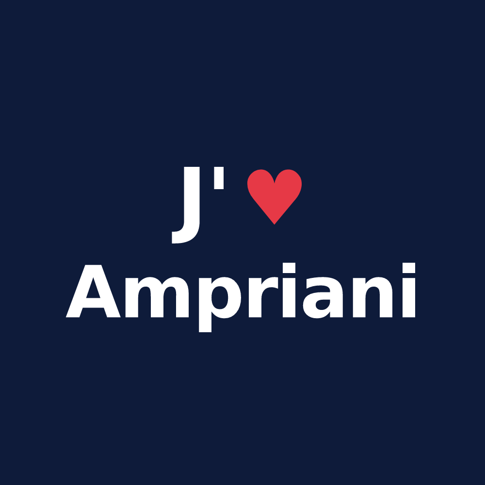 T-shirt personnalisé Ampriani — design J'aime Ampriani