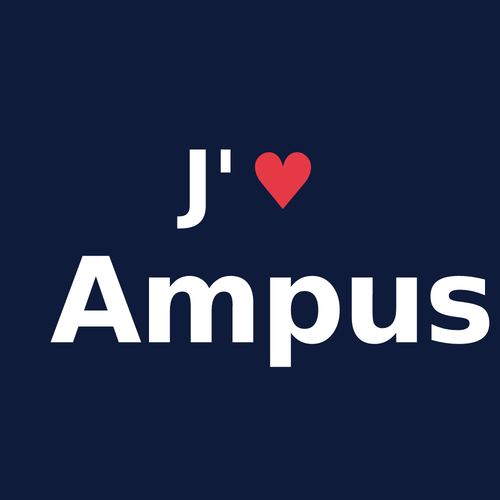 T-shirt personnalisé Ampus — design « J'aime Ampus » imprimé sur le t-shirt