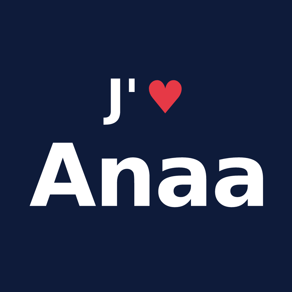 T-shirt personnalisé Anaa — design J'aime Anaa