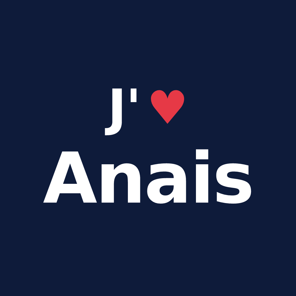 T-shirt personnalisé Anais — design J'aime Anais