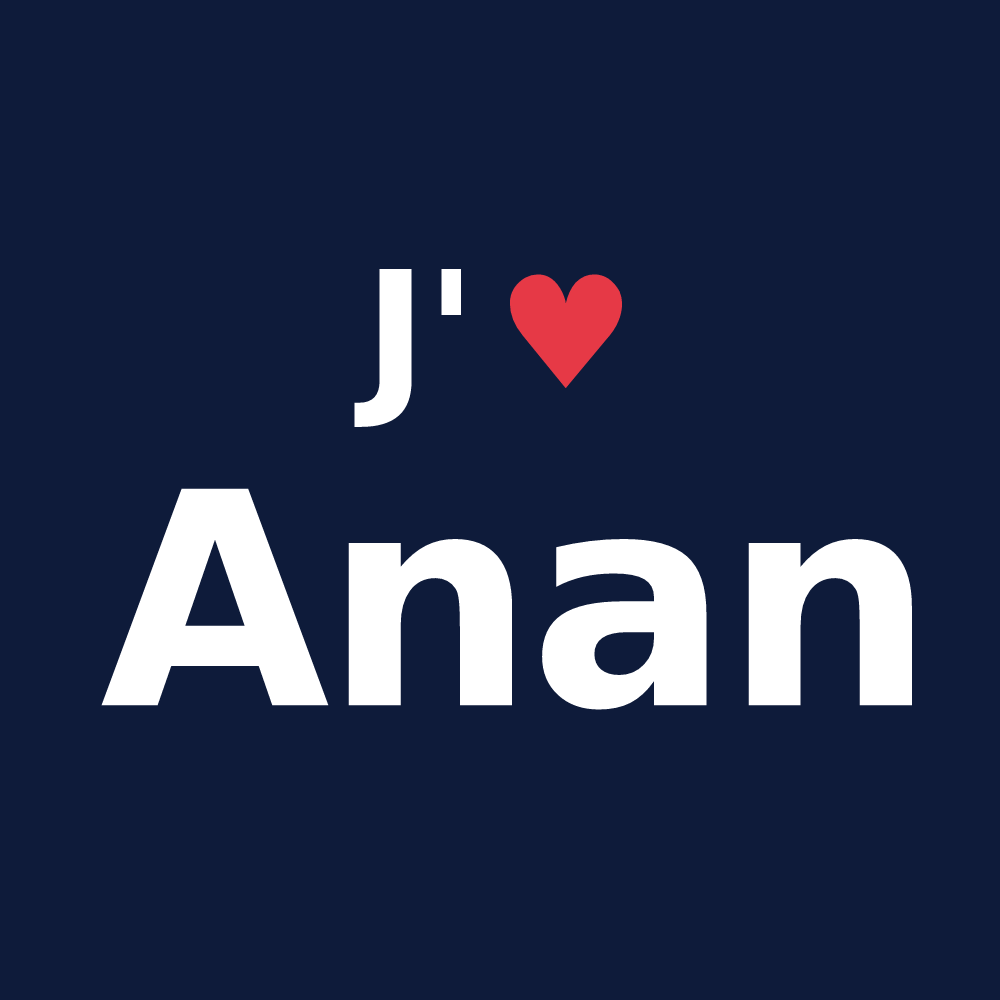 T-shirt personnalisé Anan — design J'aime Anan