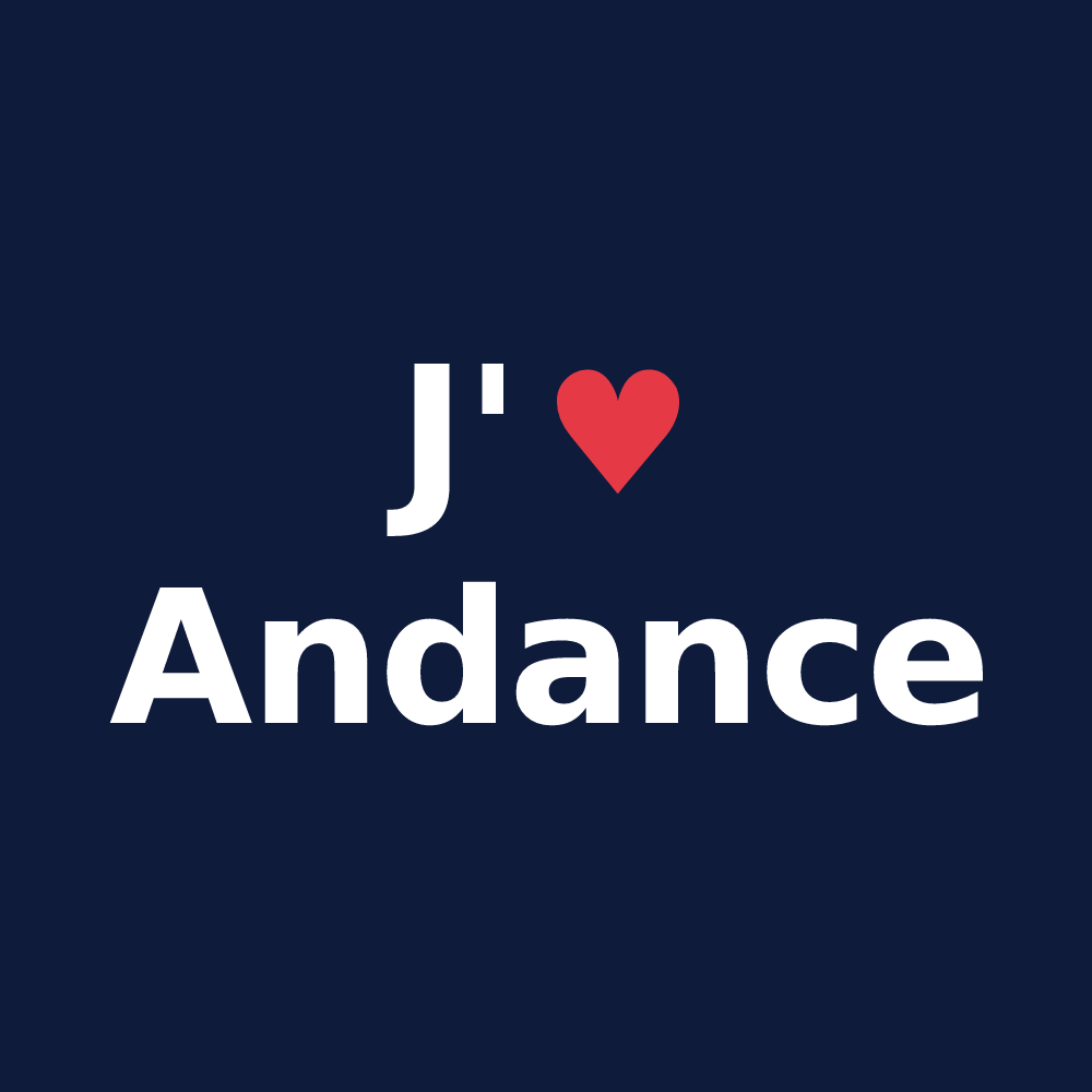 T-shirt personnalisé Andance — design J'aime Andance