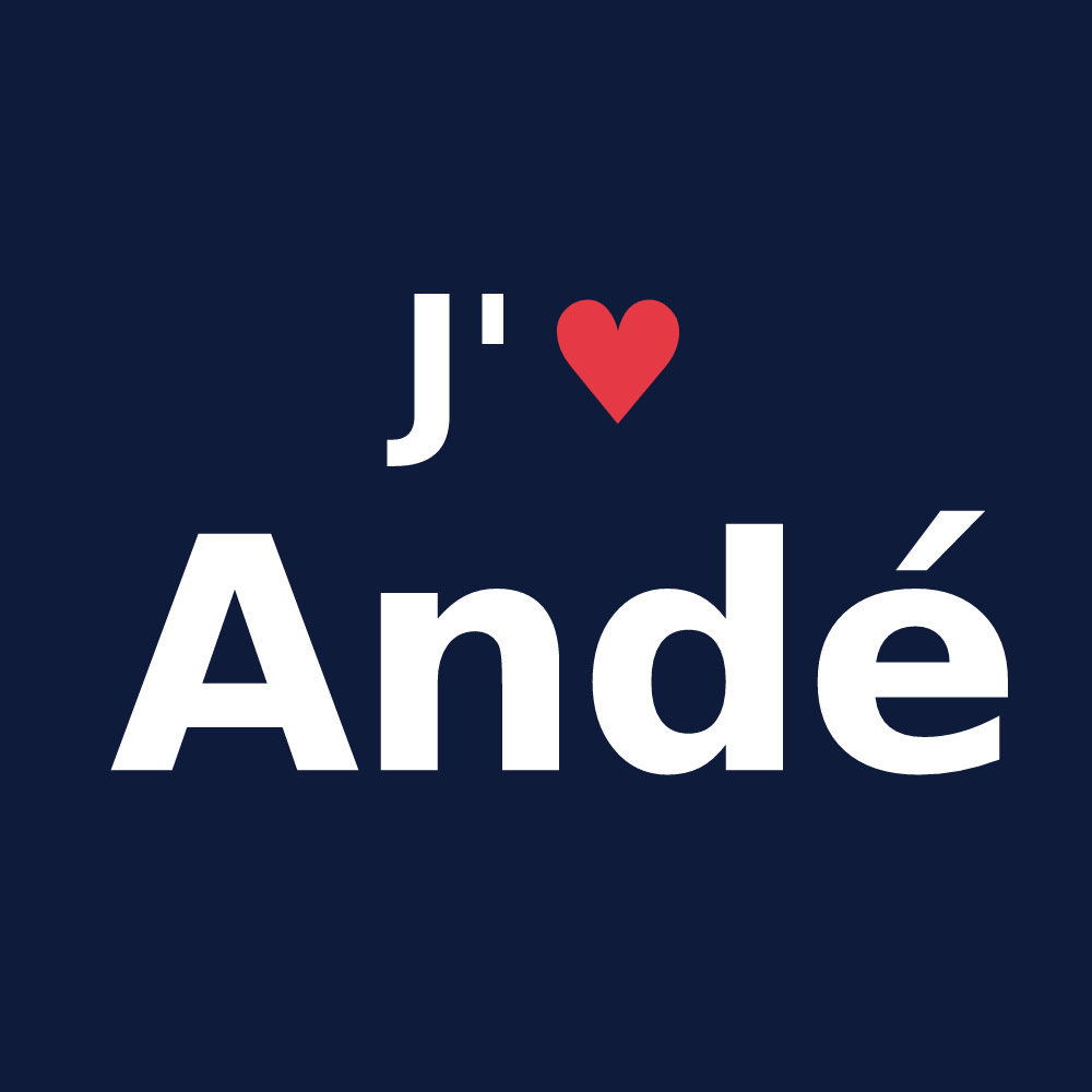 T-shirt personnalisé Andé — design J'aime Andé
