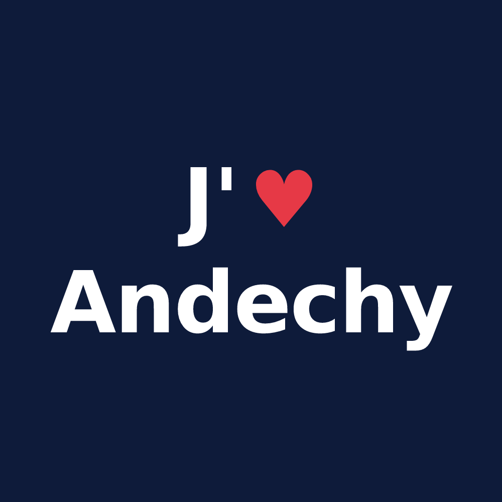 T-shirt personnalisé Andechy — design J'aime Andechy