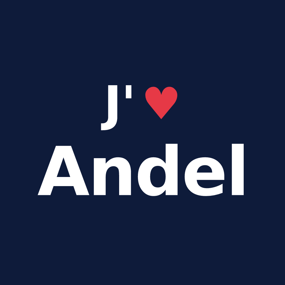 T-shirt personnalisé Andel — design J'aime Andel