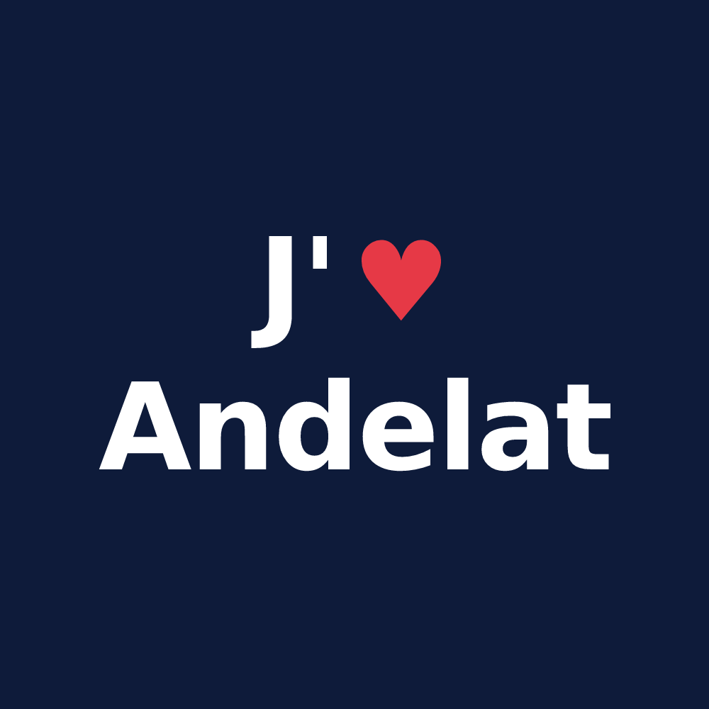 T-shirt personnalisé Andelat — design J'aime Andelat