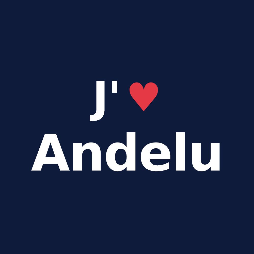 T-shirt personnalisé Andelu — design J'aime Andelu
