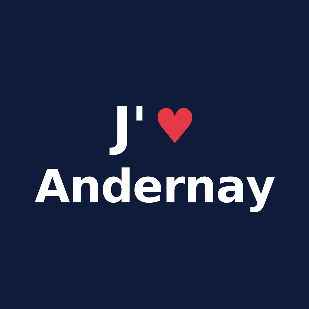 T-shirt personnalisé Andernay — design J'aime Andernay