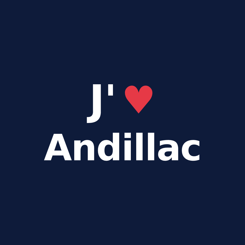 T-shirt personnalisé Andillac — design J'aime Andillac