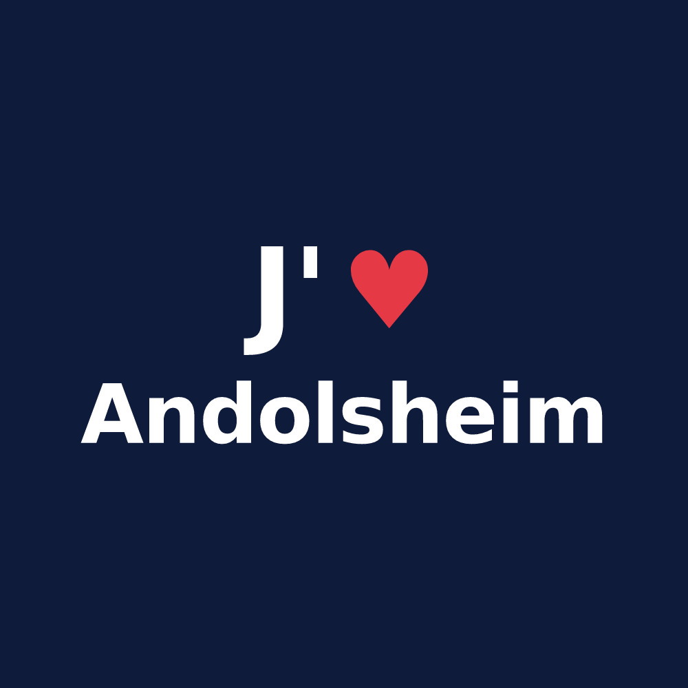 T-shirt personnalisé Andolsheim — design J'aime Andolsheim
