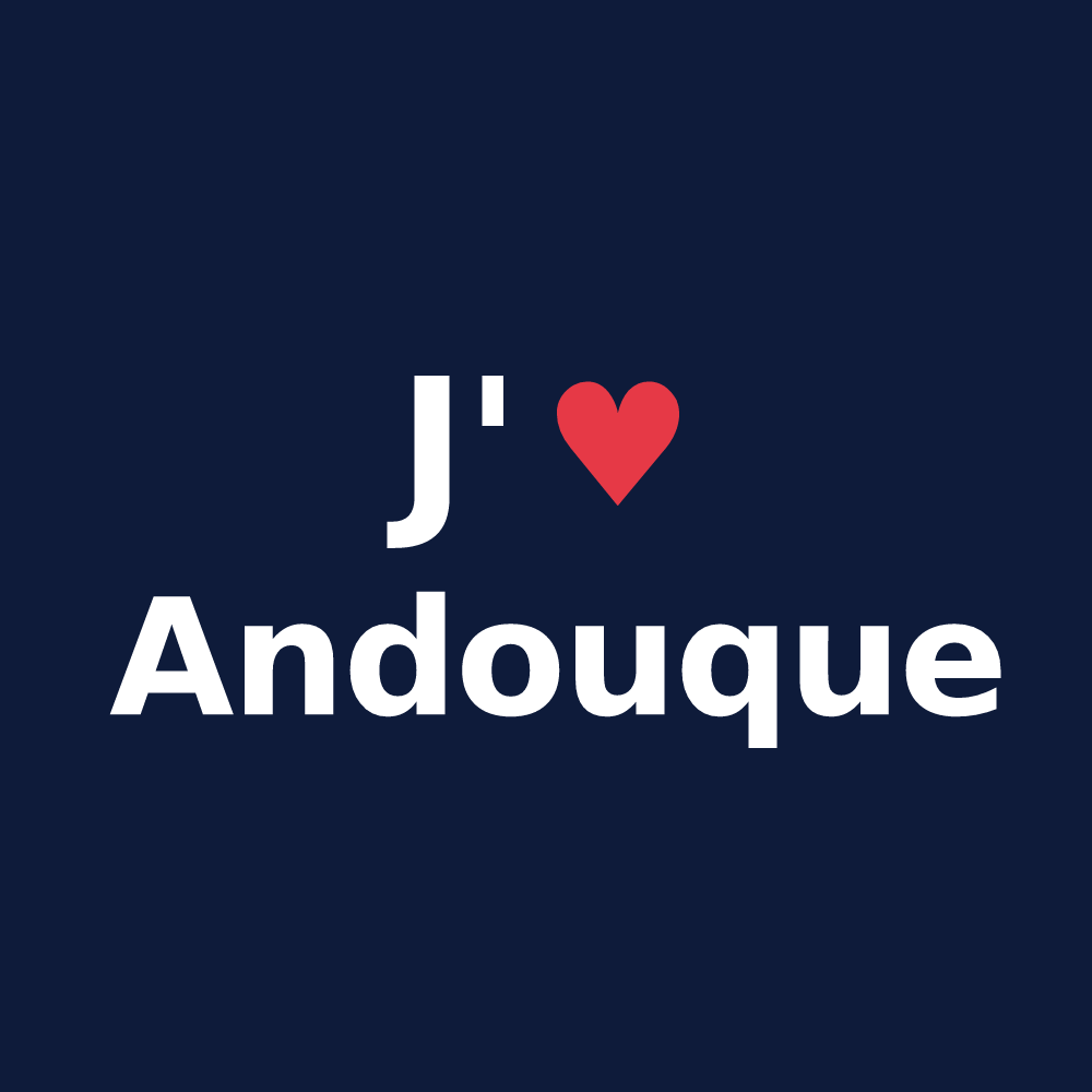 T-shirt personnalisé Andouque — design J'aime Andouque