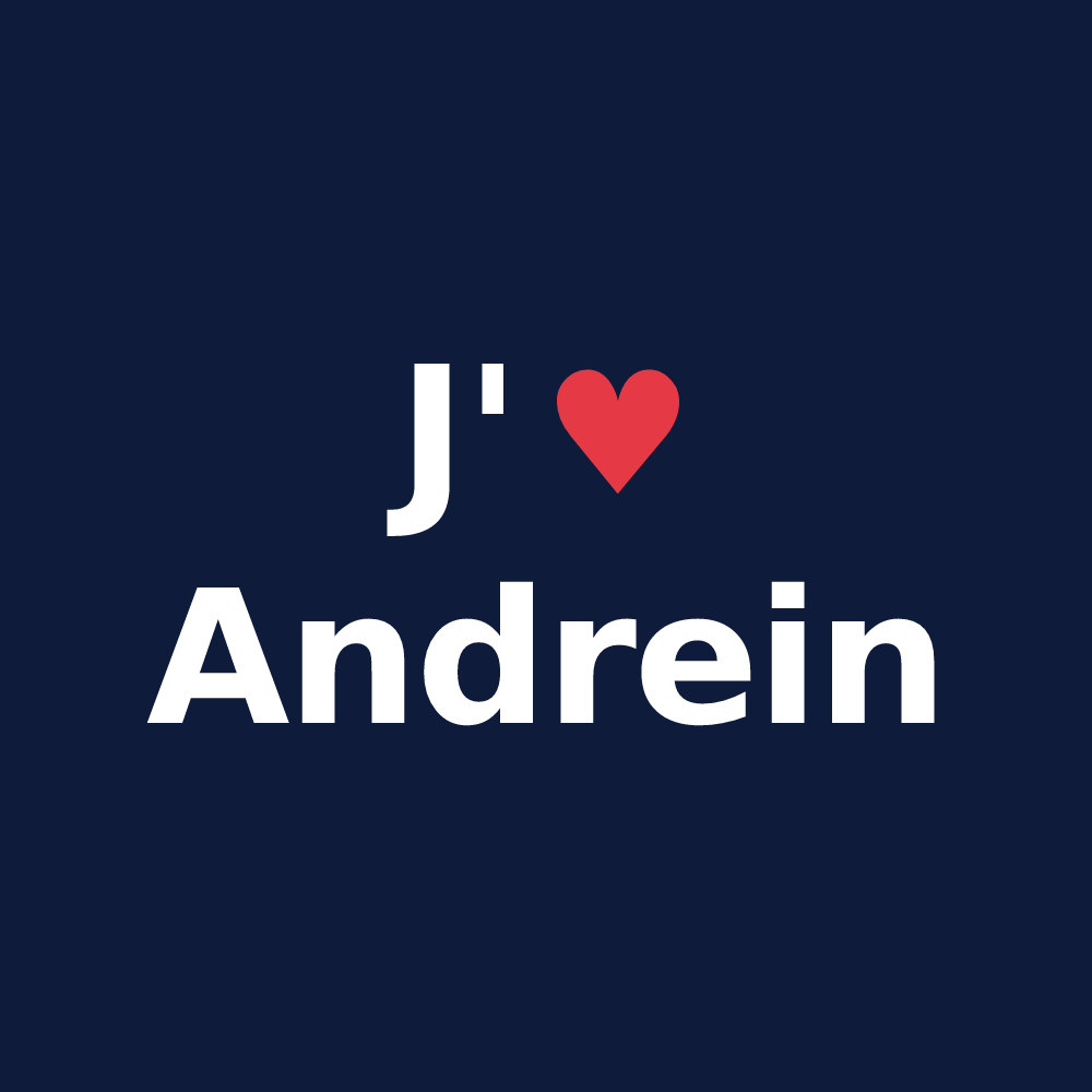 T-shirt personnalisé Andrein — design J'aime Andrein