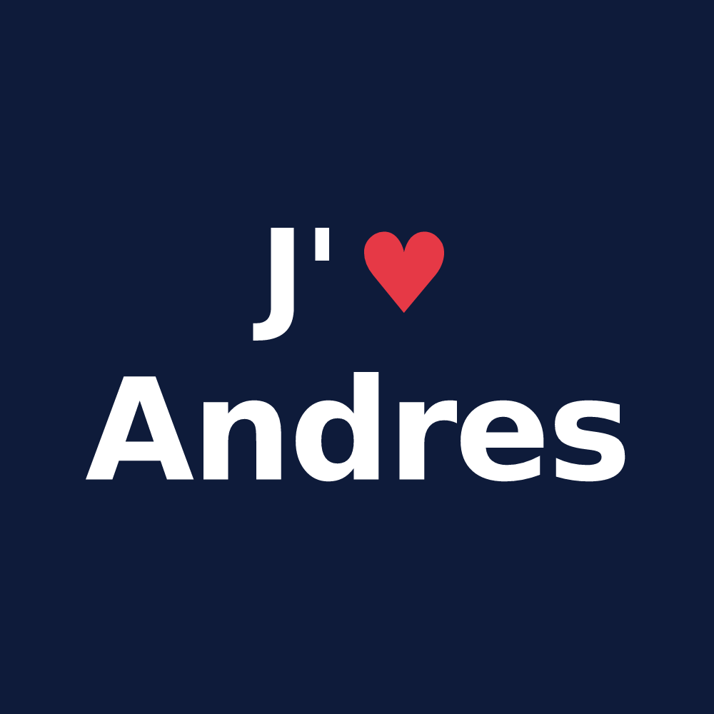 T-shirt personnalisé Andres — design J'aime Andres