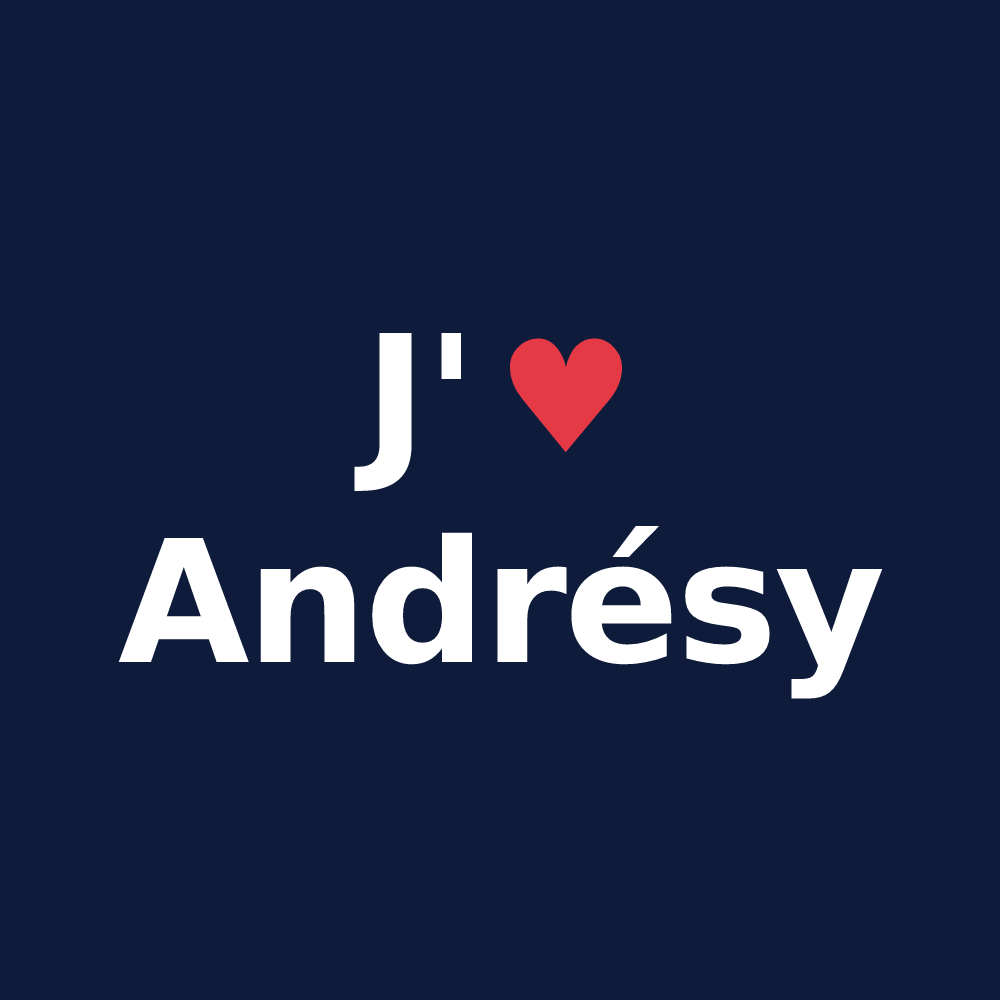 T-shirt personnalisé Andrésy — design J'aime Andrésy