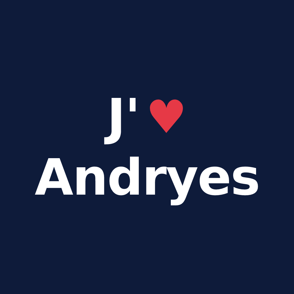 T-shirt personnalisé Andryes — design J'aime Andryes