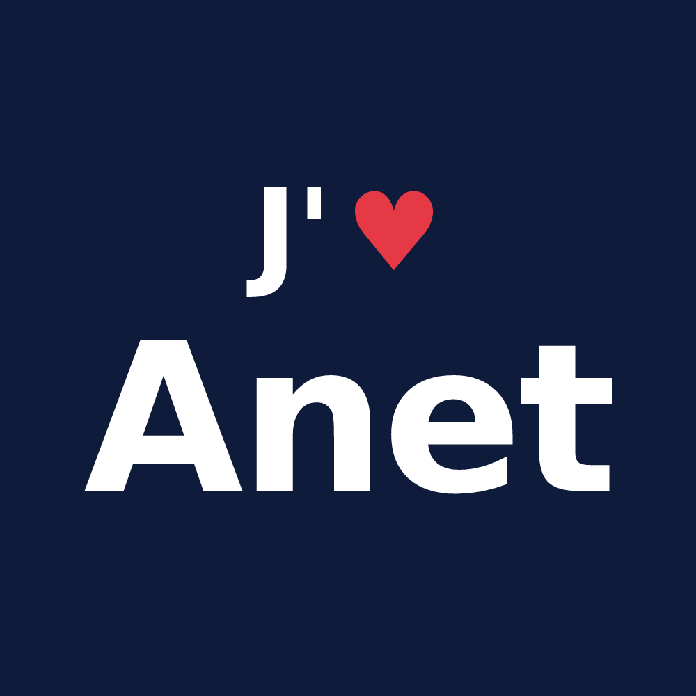 T-shirt personnalisé Anet — design J'aime Anet